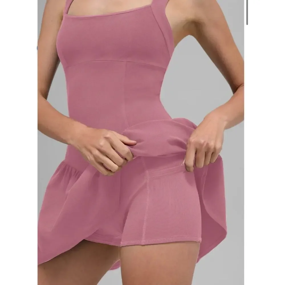 Alo Yoga Alosoft Break Point Tennis Dress Size XS mauve pink athleisure purple